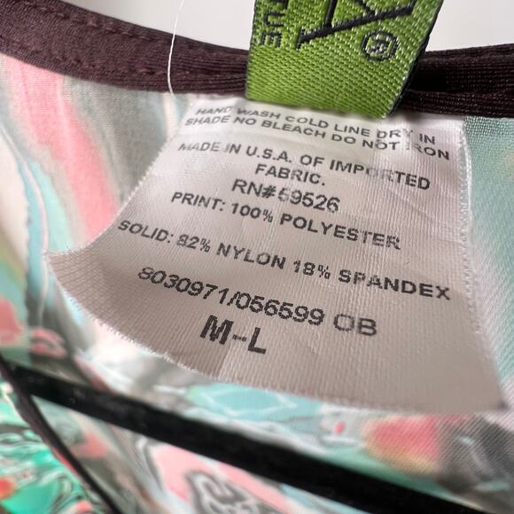 Becca Rebecca Virtue Tropical Printed Sheer Swim Cover Up Dress Size M-L - Picture 5 of 7